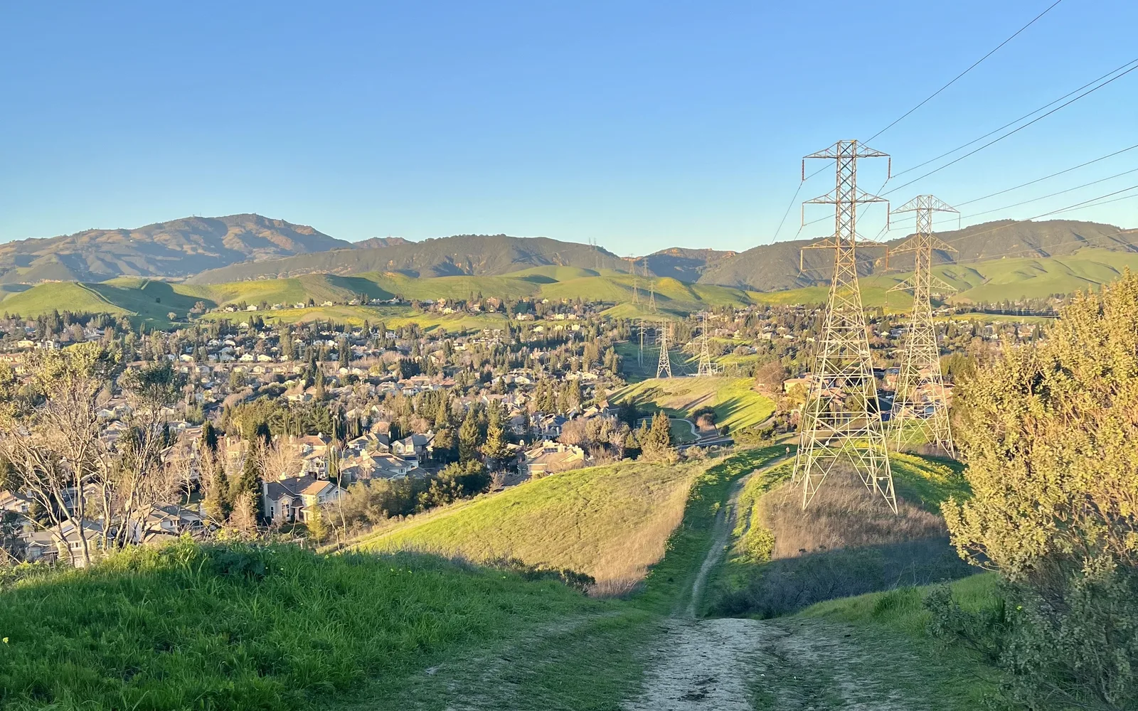 Mount Diablo peak visible from San Ramon, showing the prominent 3,849-foot mountain in Contra Costa County.